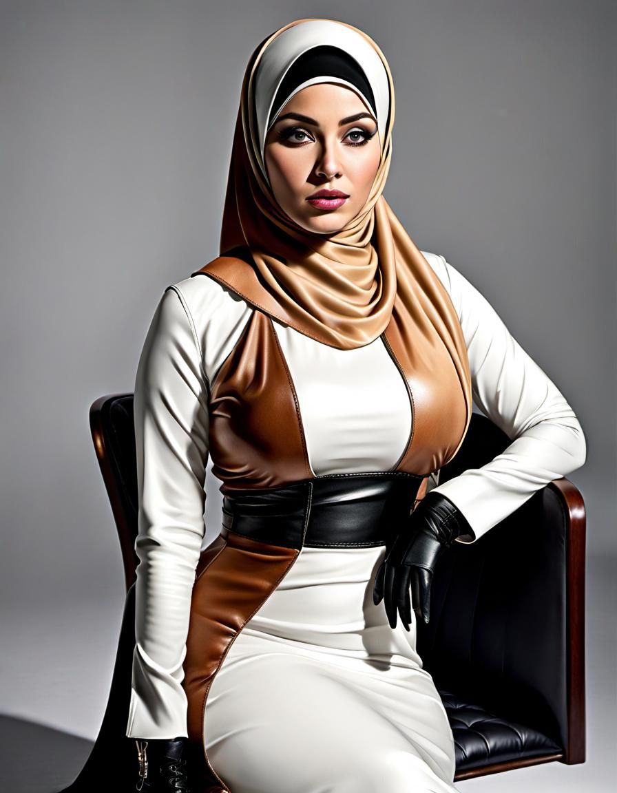 Psychedelic Alcohol Ink Portrait of Woman in Hijab