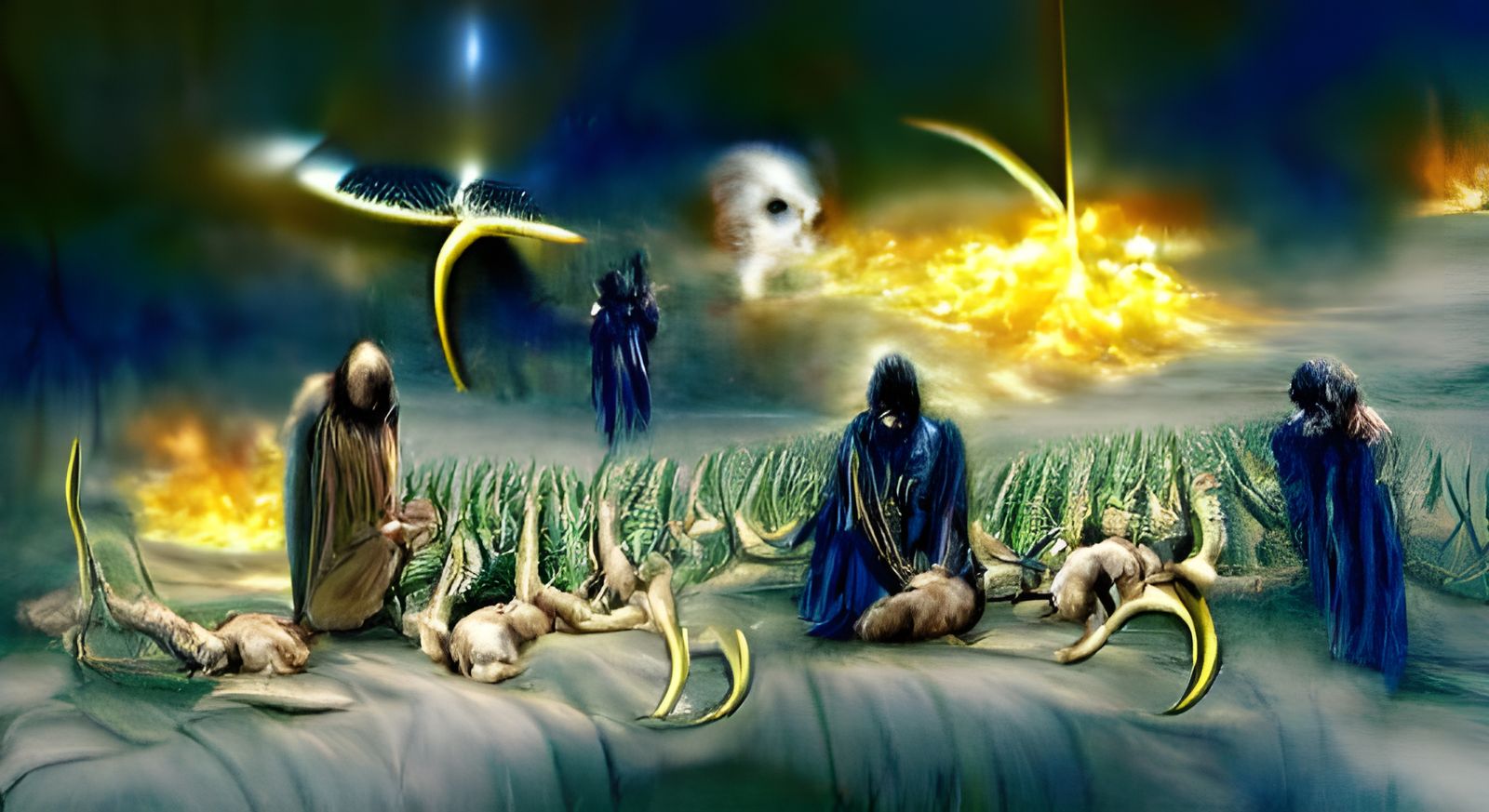 Apocalyptic Angel Sounds Trumpet, Abyss Opens