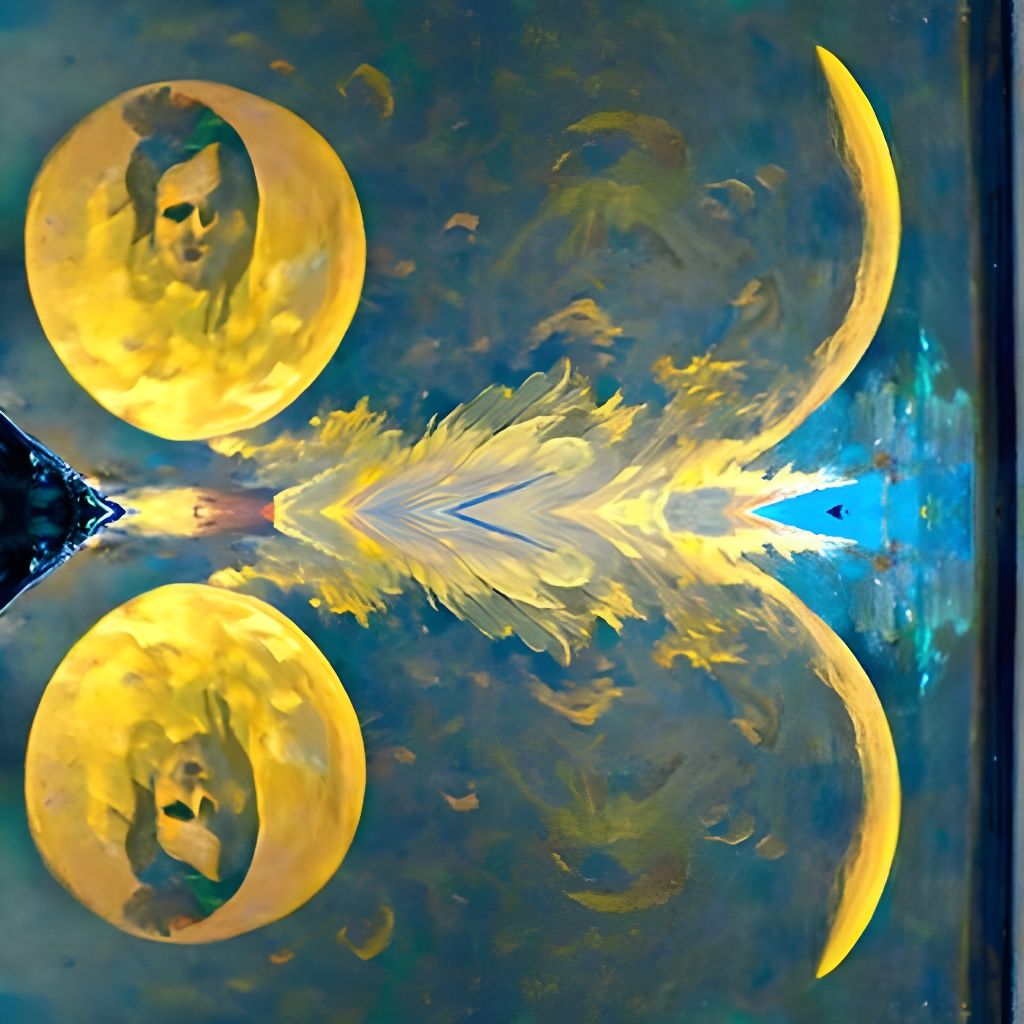 Peacock Moon: Sinister Oil Painting