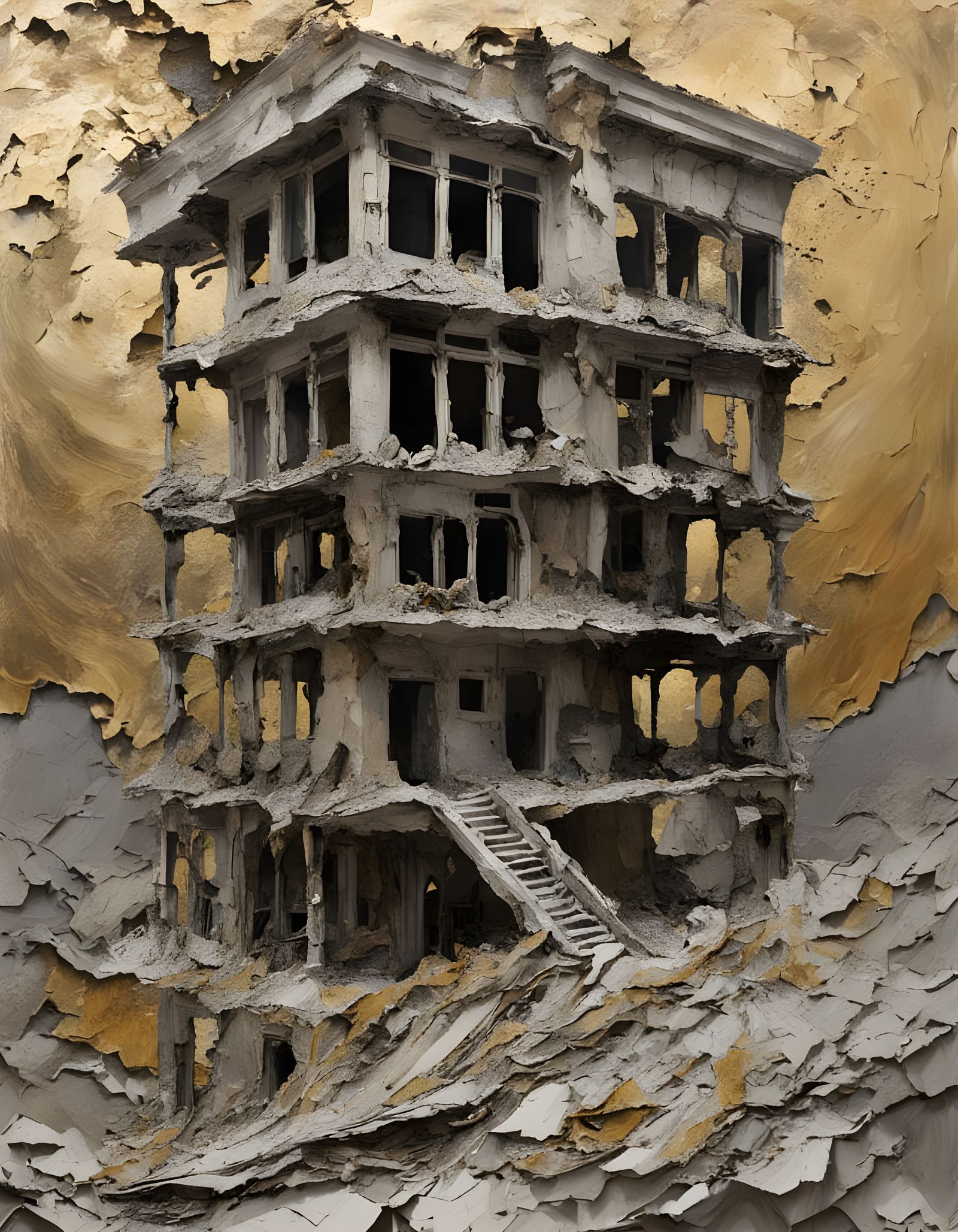 Monumental Landscape Evokes History's Scars as Textured Artw...