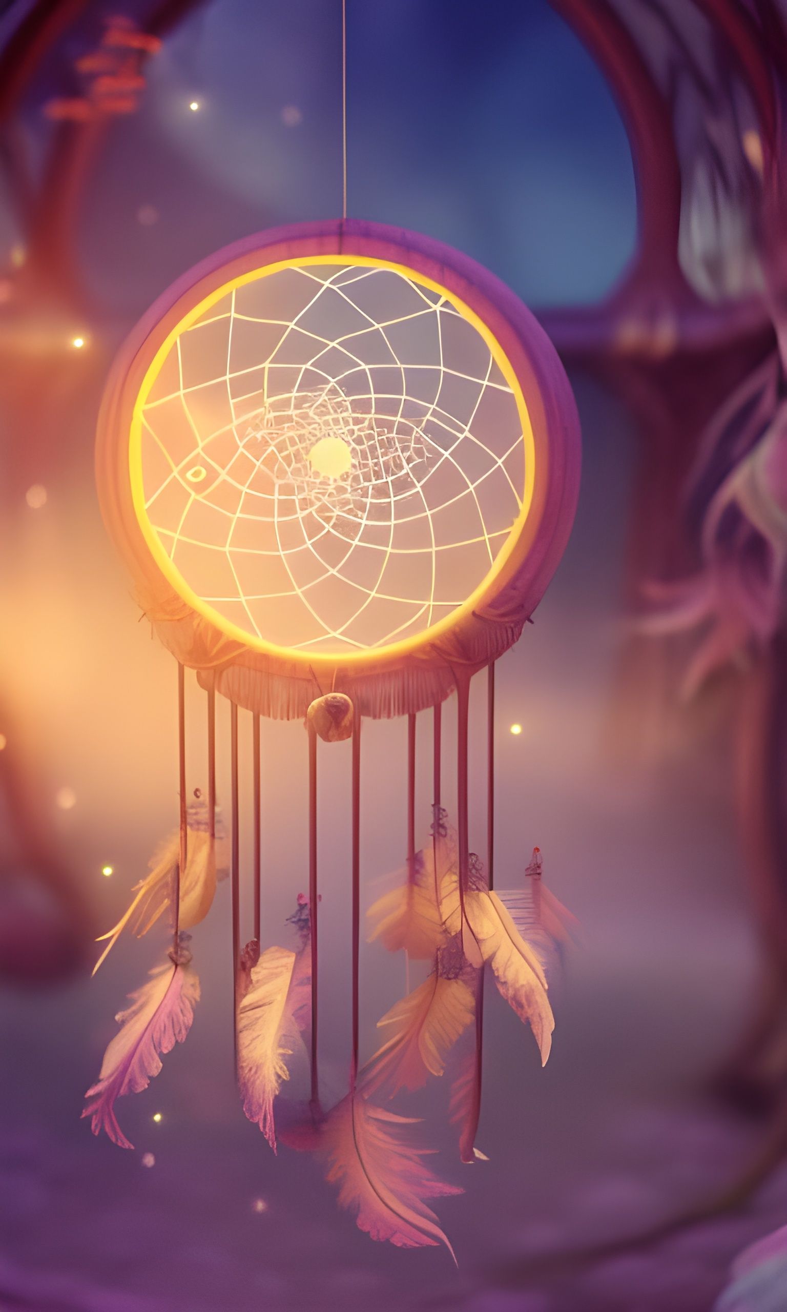 Dreamcatcher of Bubbled Dreams in Watercolor Style
