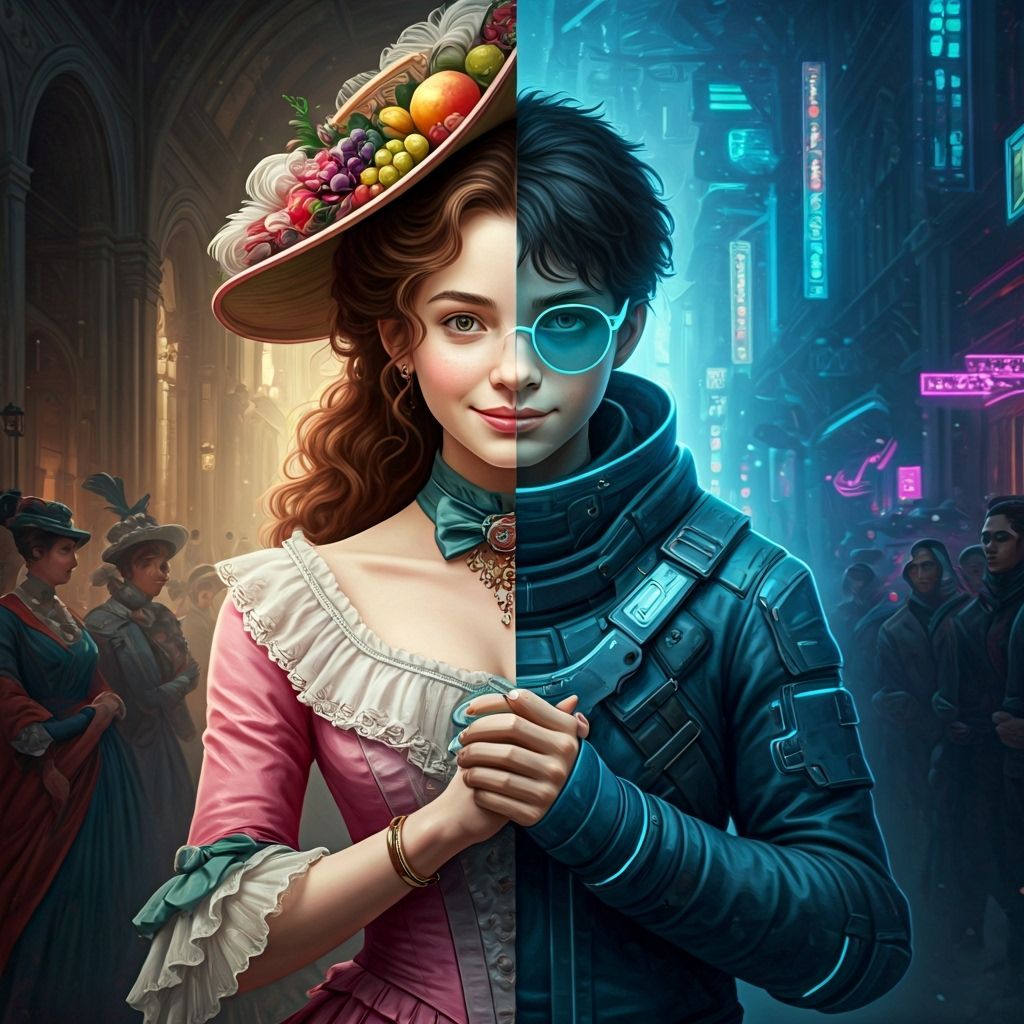 Soulmates Across Time: A Matte Painting