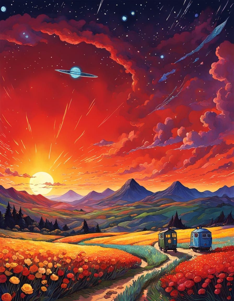 Whimsical Sci-Fi Fairytale in Studio Ghibli Style