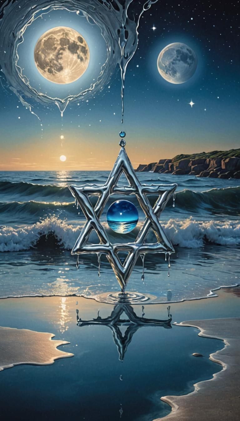 ( A Giant, dripping, liquid, Silver ,Star of David 9.00). Re...