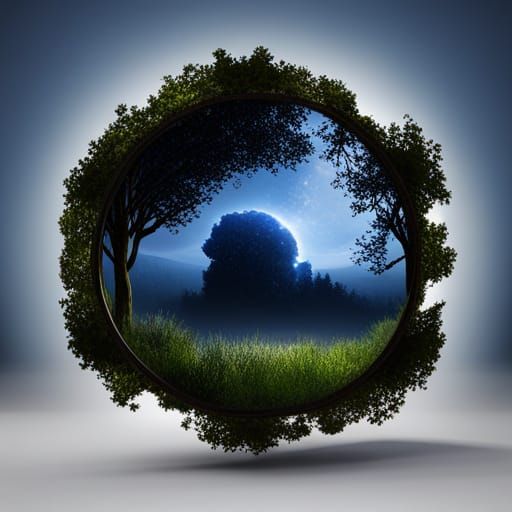 Nature Eye Silhouette: Detailed Fantasy Concept Art