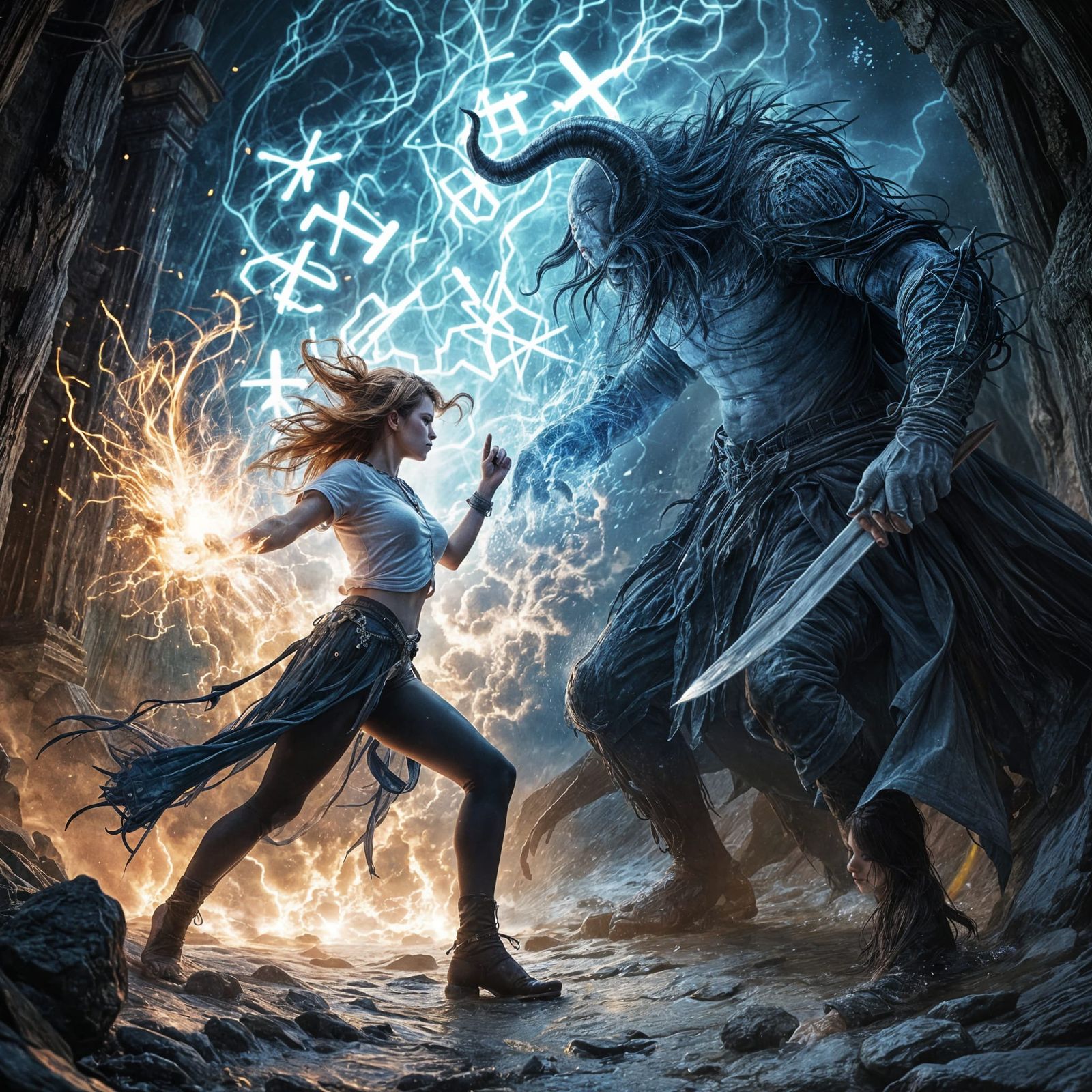 Ginger Warrior Battles Lich Mage in Forsaken Temple