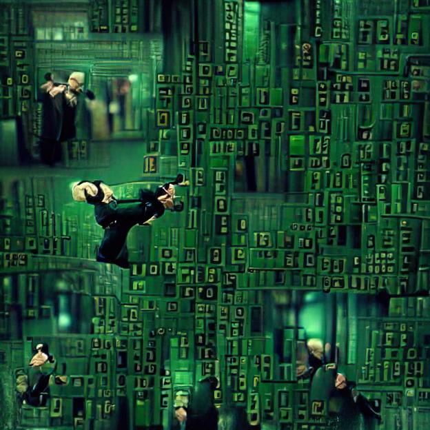 Matrix Code Glitch Digital Rendering