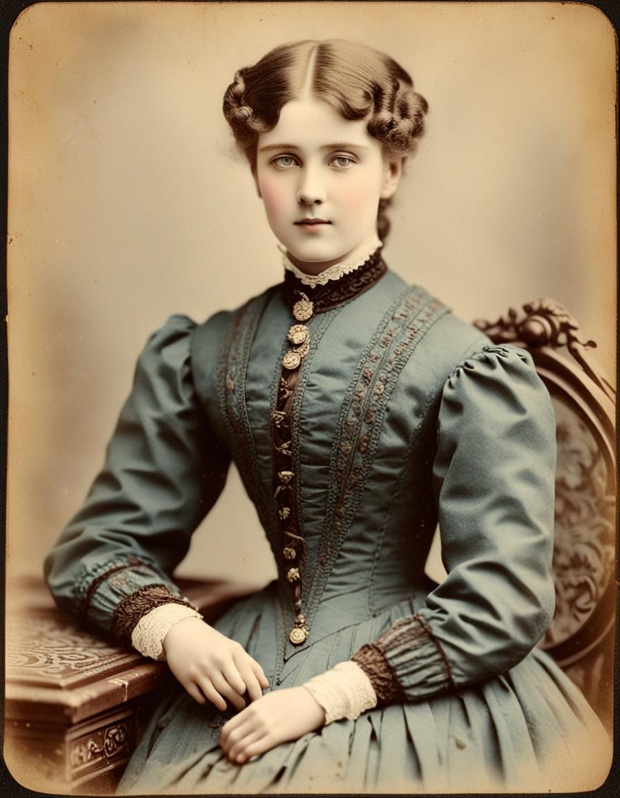 Victorian Lady Portrait in Full Colour
