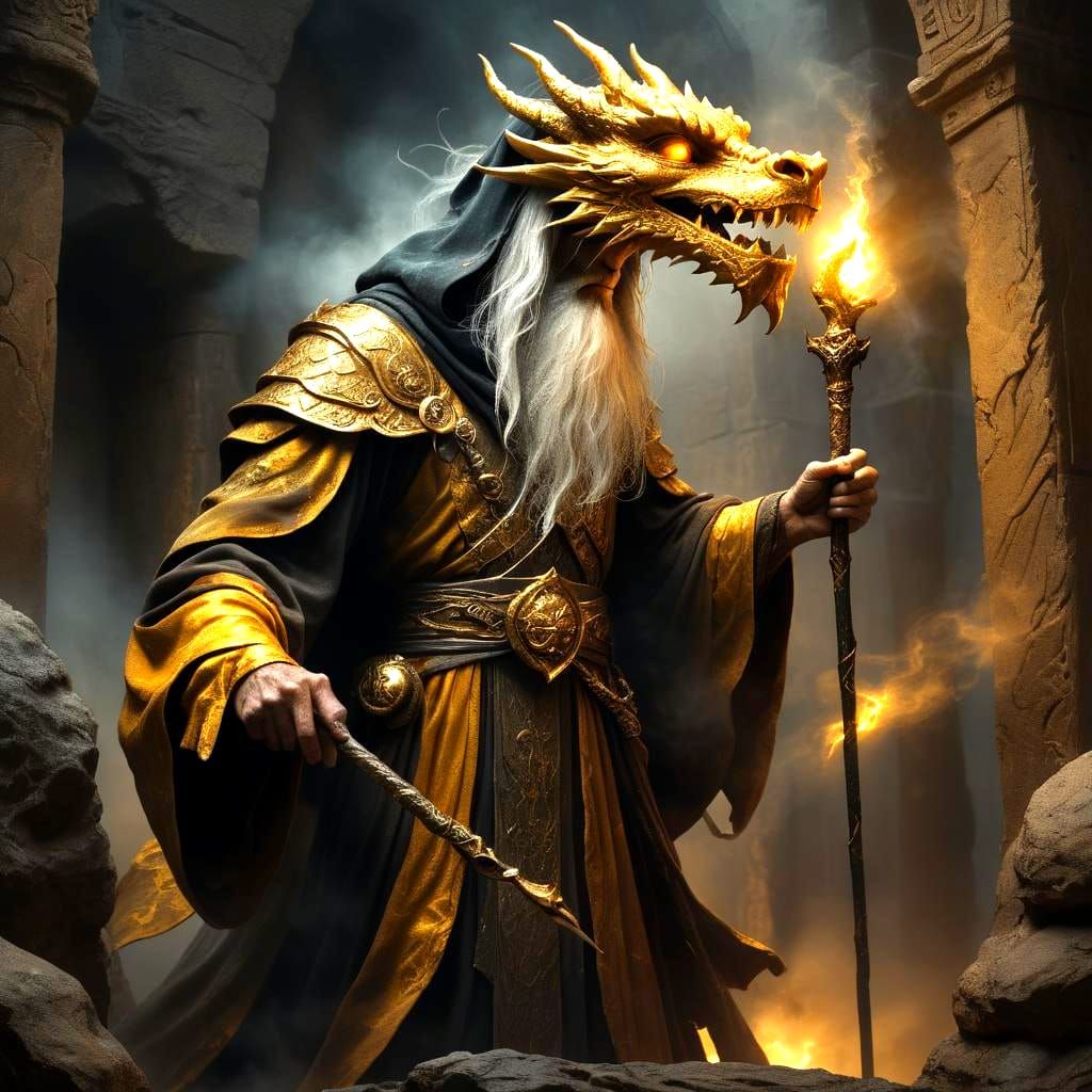 Handsome Silver Haired Wizard in Deadly Tomb