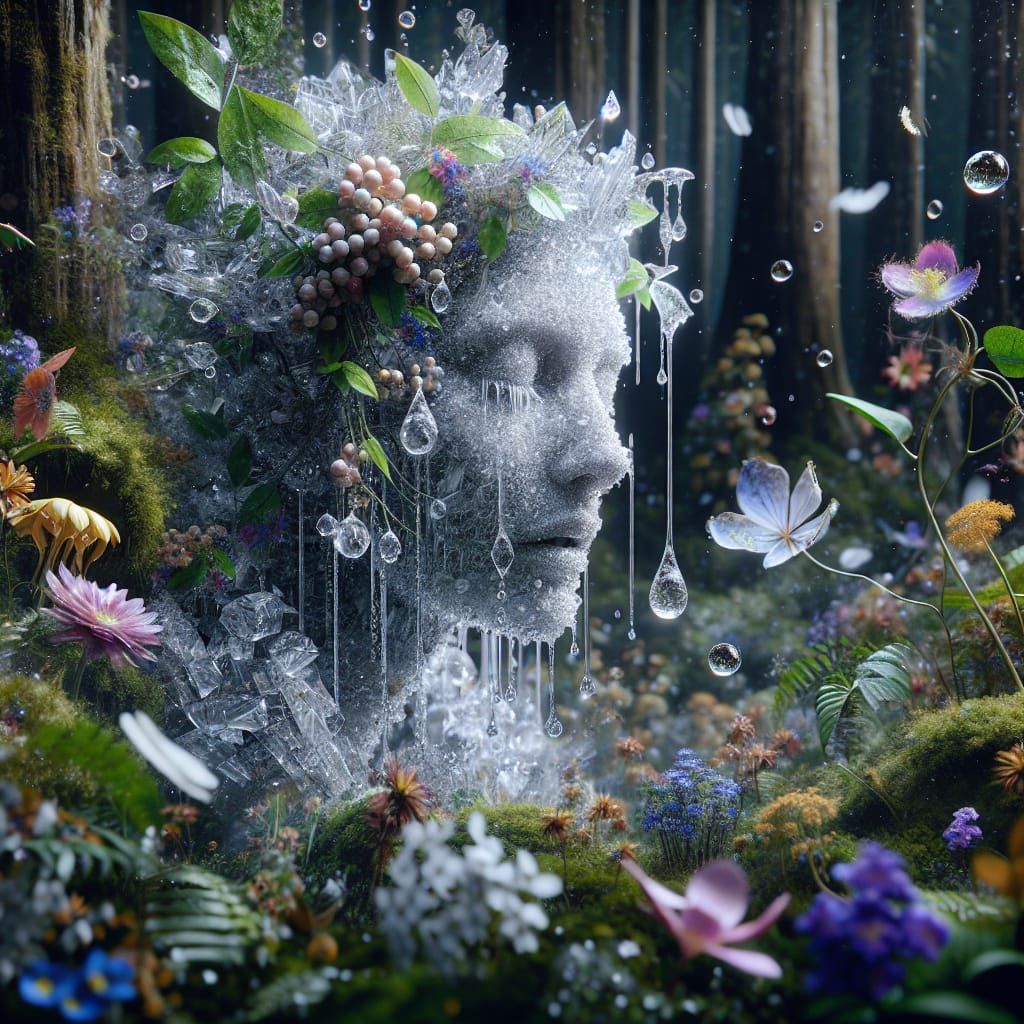 Gaia's Tears: A Hyperrealistic Earth Personification