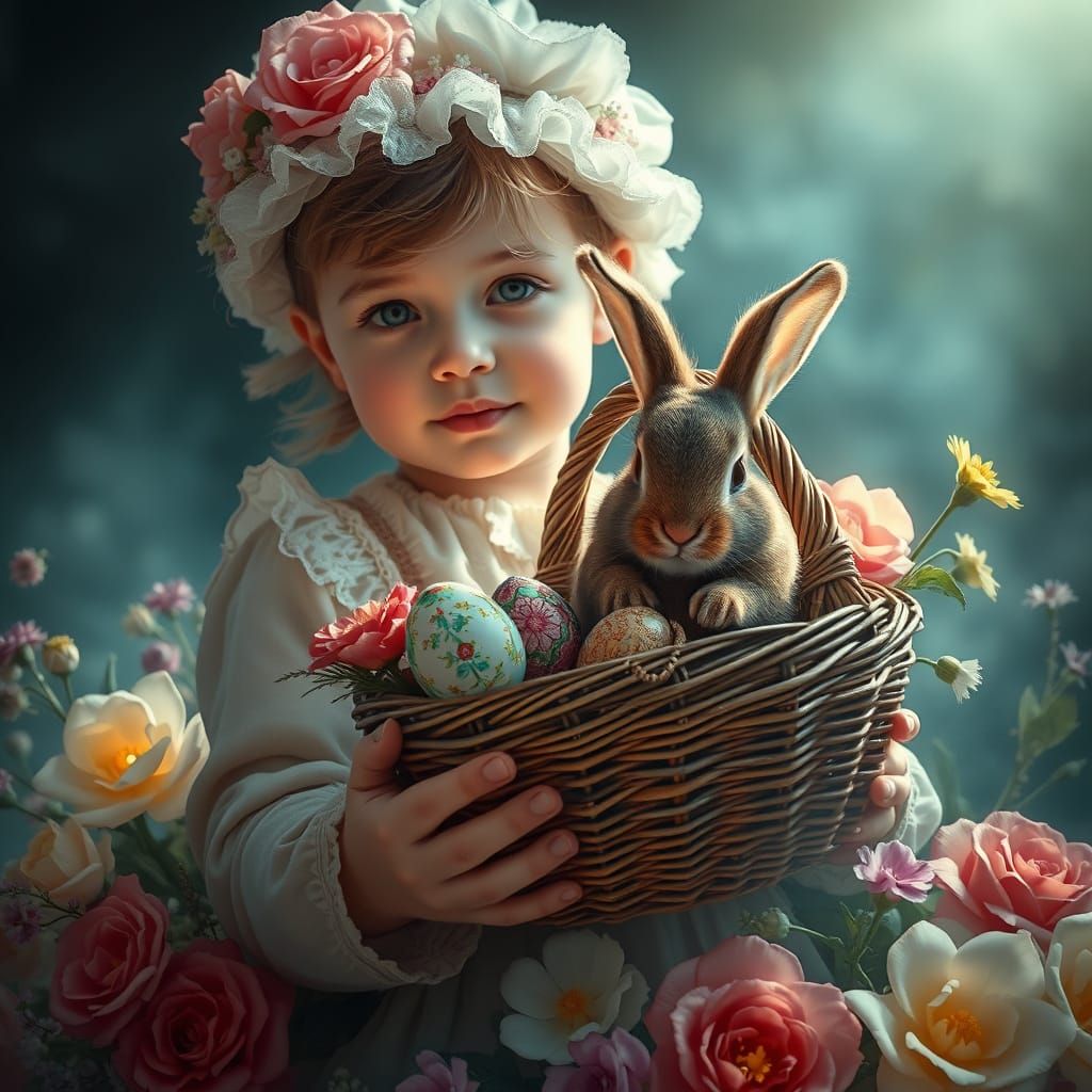 Ethereal Easter Fantasy in Oil Painting Style