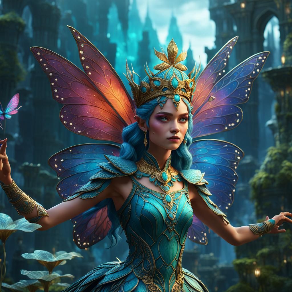 Beautiful Fairy Queen in Detailed Fantasy Art