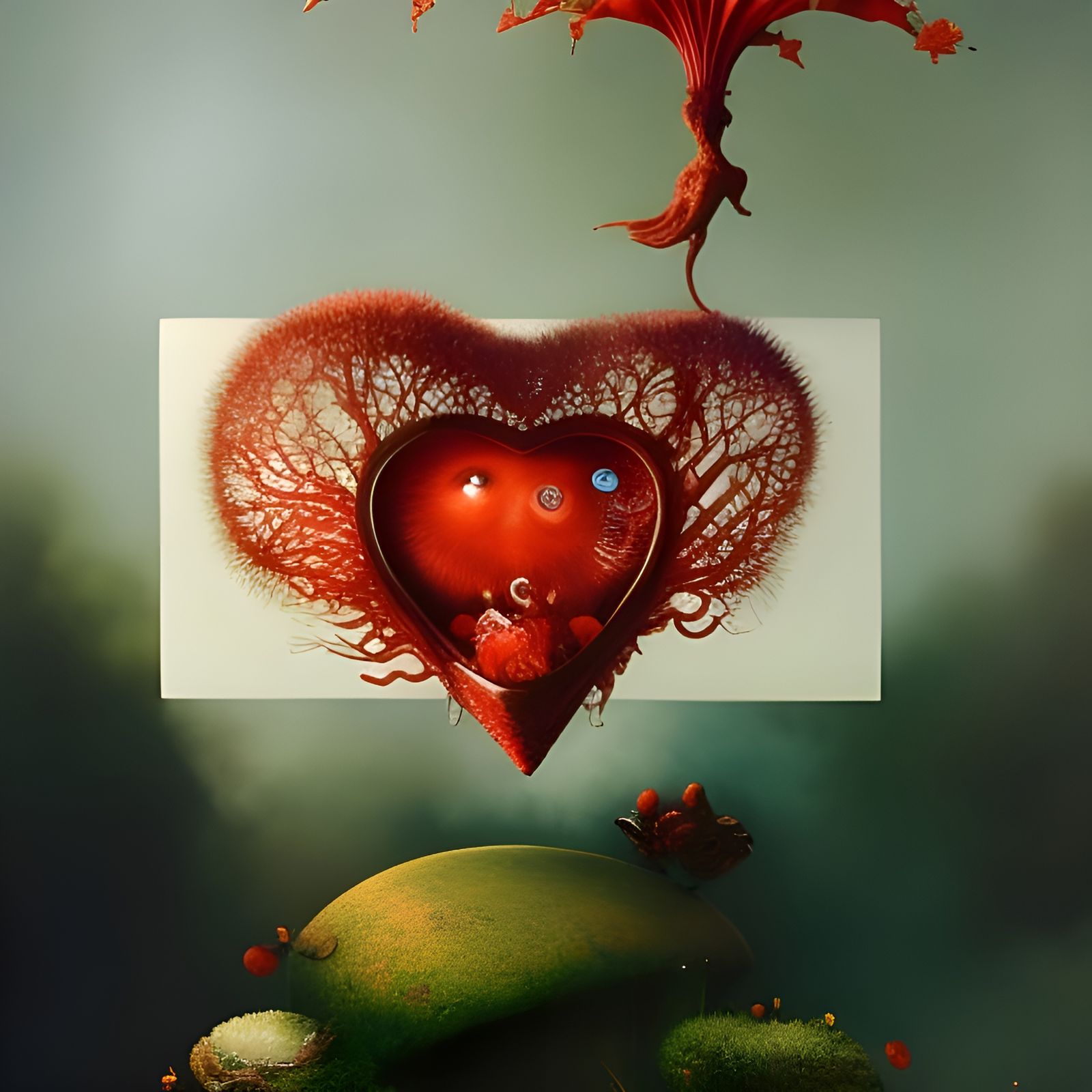 Surreal Love in a Broken Heart Diorama