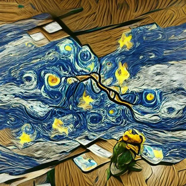 Starry Night Inspired by Van Gogh's Style