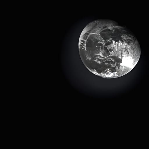 Cracked Moon Shining in Night Sky