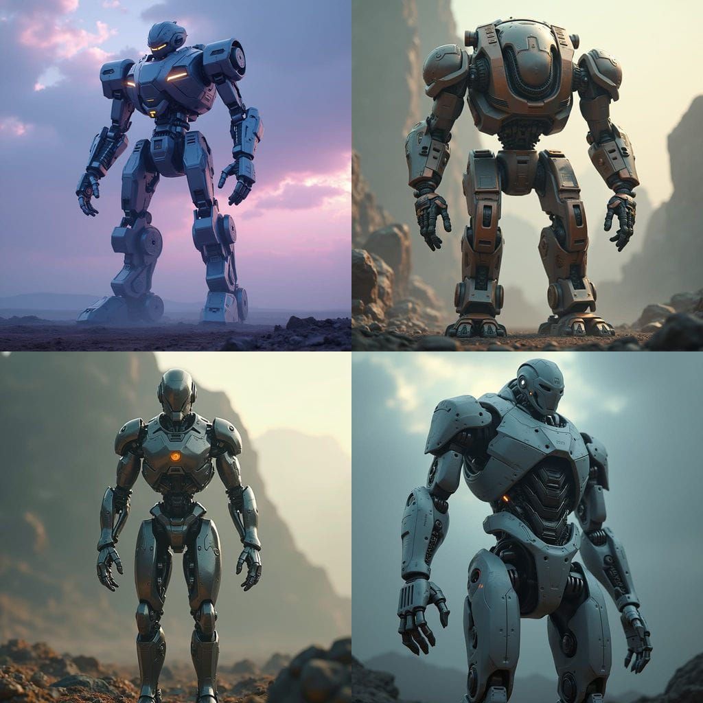 Polished Metal Sci-Fi Epic in Cinematic Style