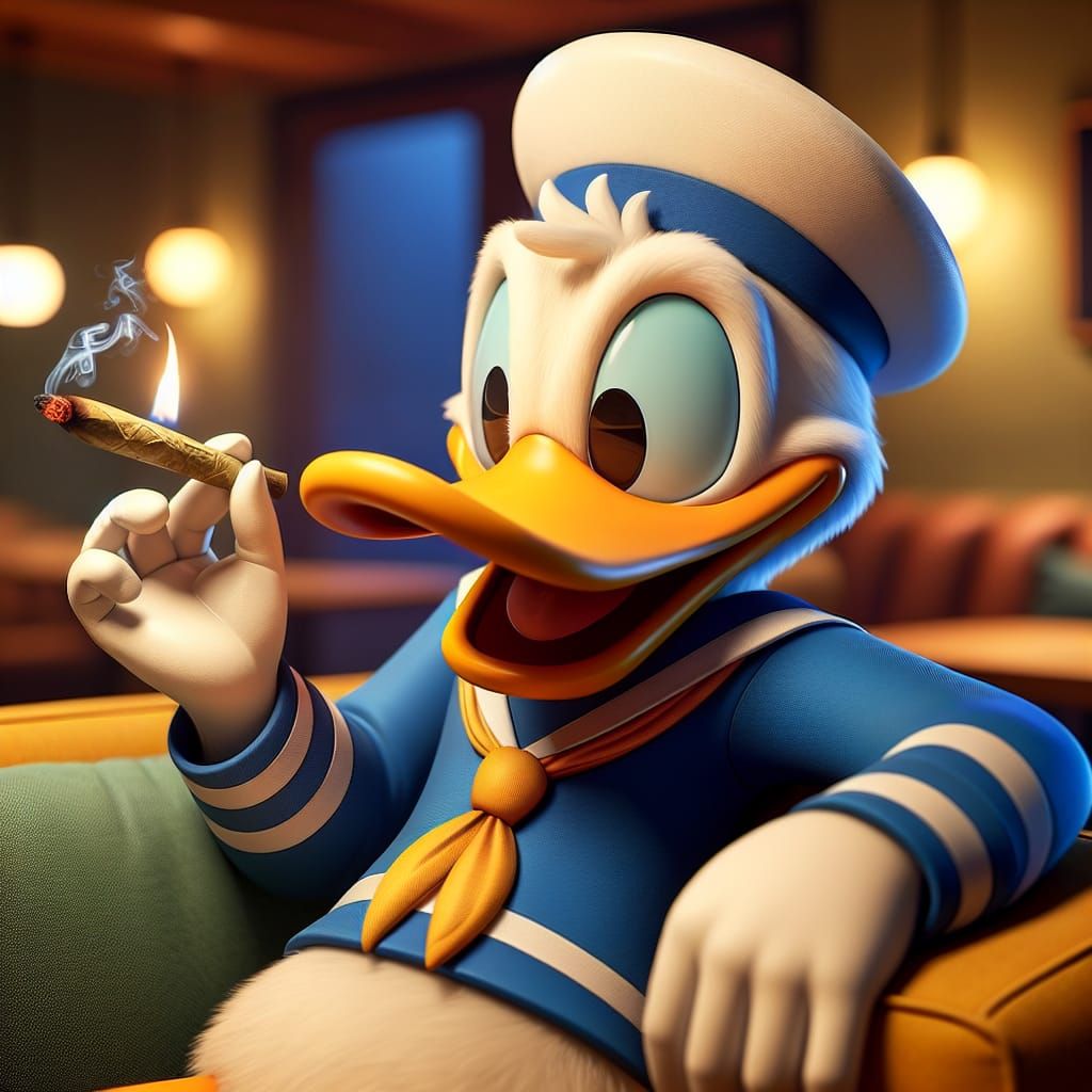 Cartoon Duck Smoking
