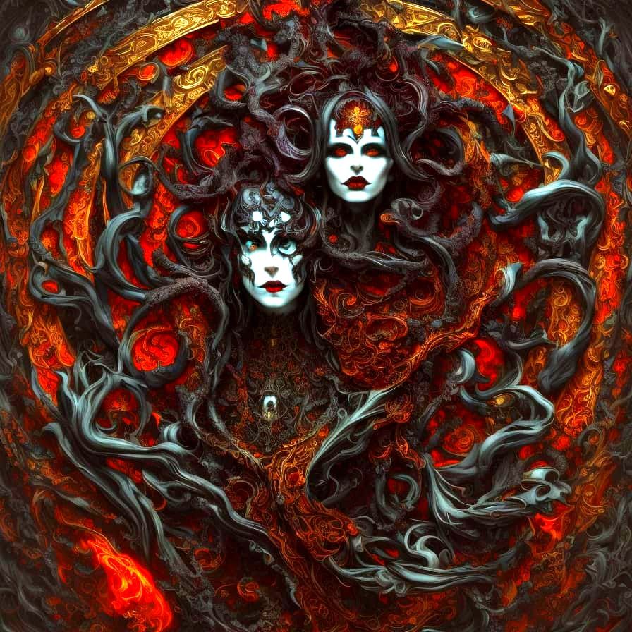 Surreal Dark Fantasy Fairy in Vibrant Rococo Style