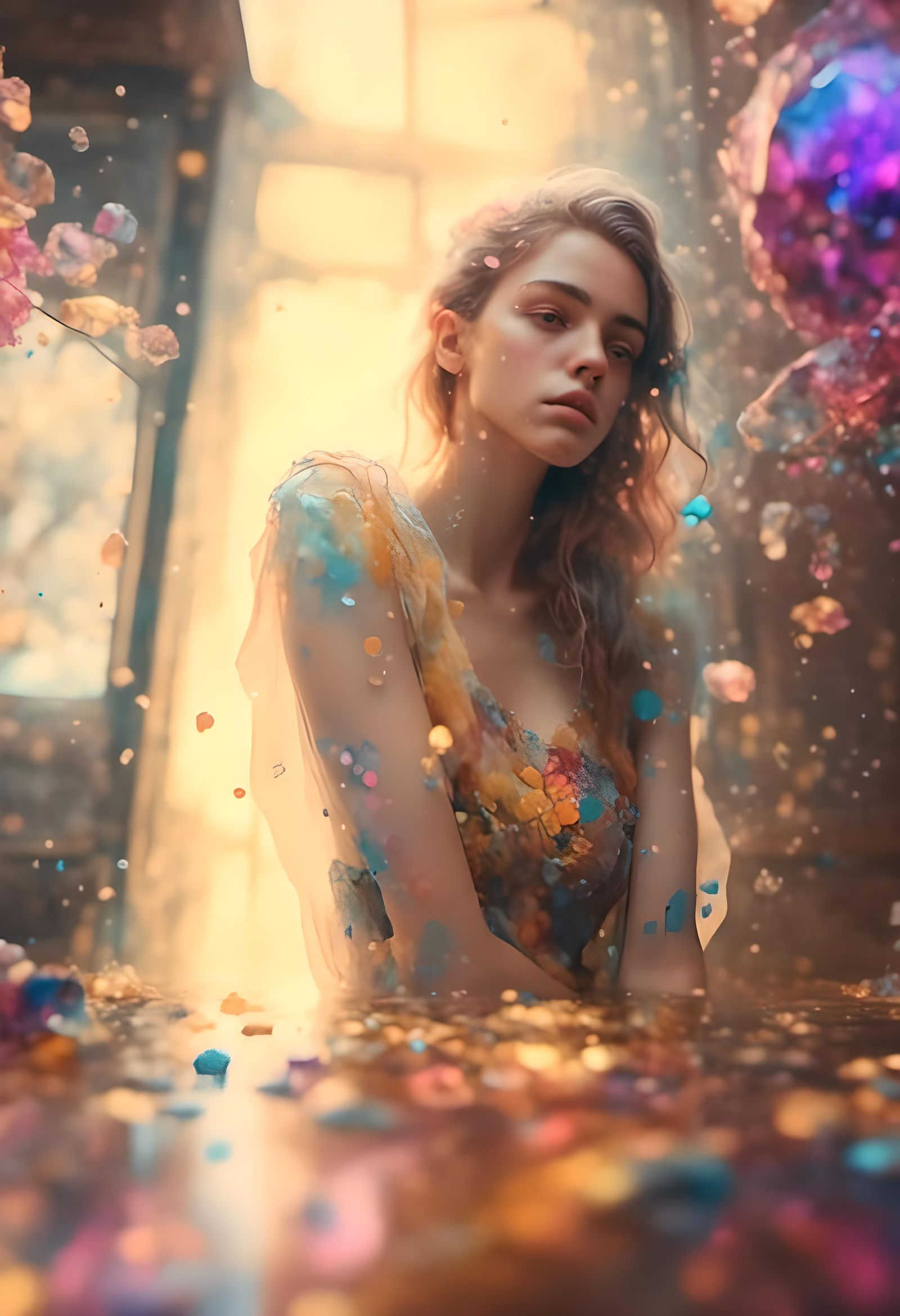 Hyperrealistic Portrait of a Gazer with Bokeh