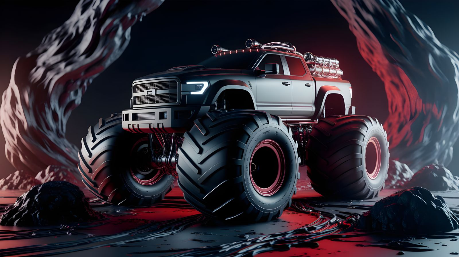 Cyberpunk Alien War Machine in Haunting, Futuristic Atmosphe...