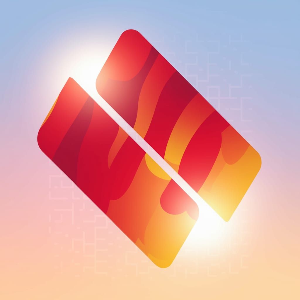 Vibrant Digital Geometric Abstraction with Interlocking Shap...