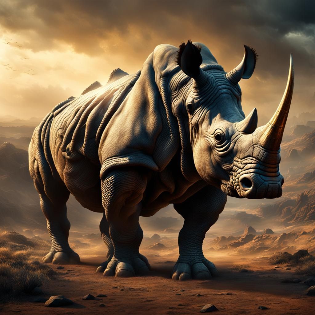 Epic Rhino Scorpion Digital Matte Painting