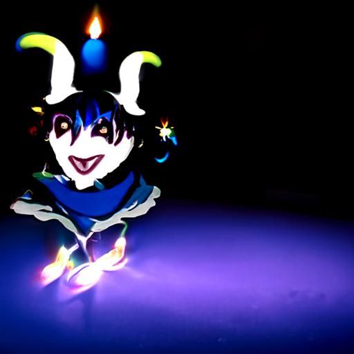 Anime Jester with Flickering Light