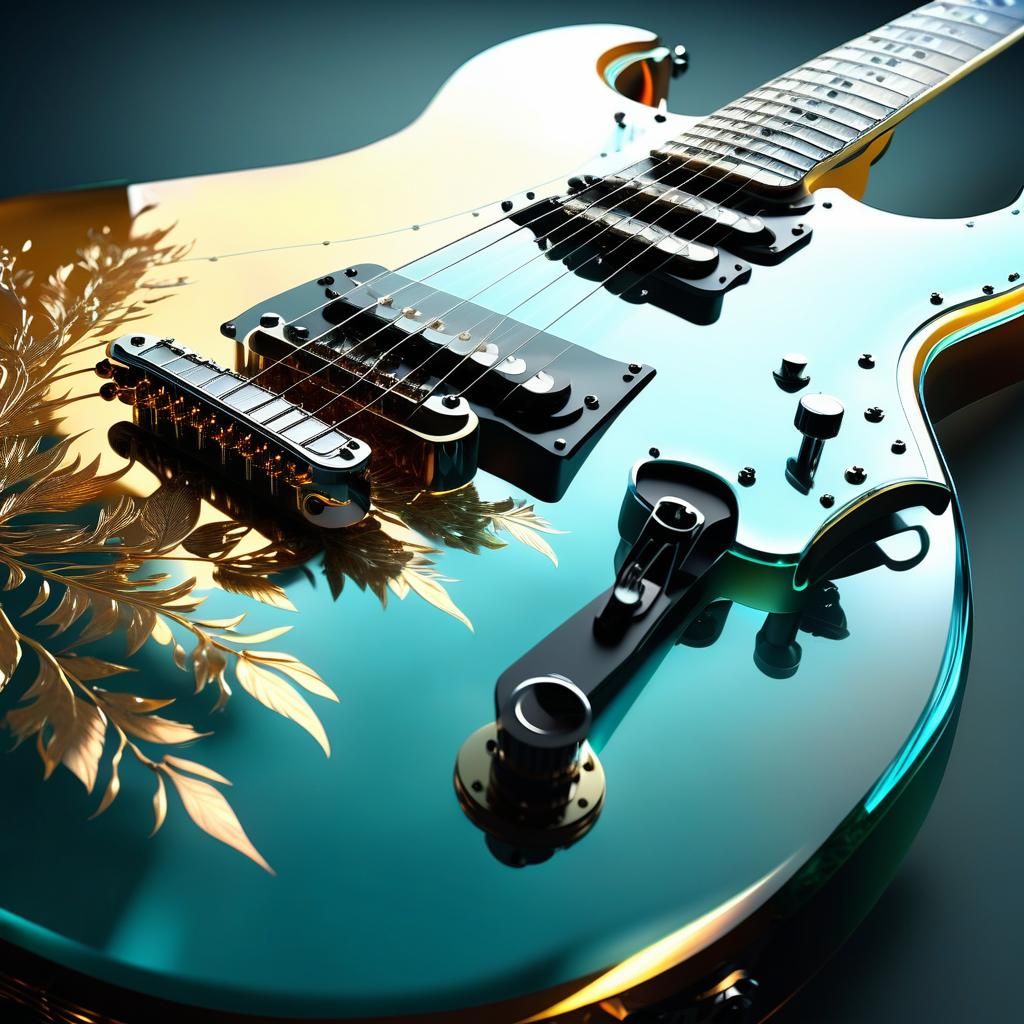 Double Exposure: Kingfisher and Guitar in Digital Art