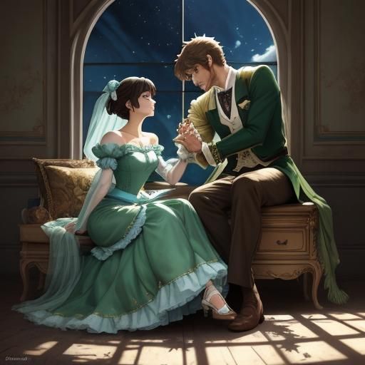 Cinderella and the Prince reunited after she fits into the glass slipper.