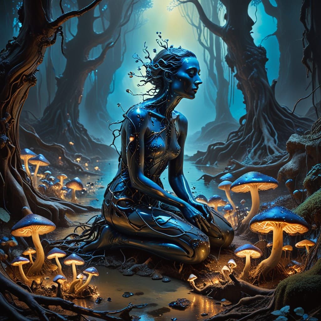 Mystical Figure in a Dreamlike Forest