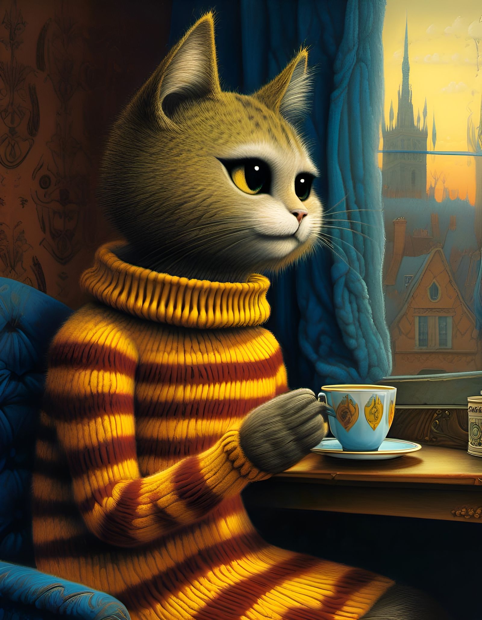 Miss Meowine pondering about the world today.