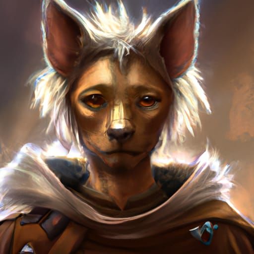 Dog-Human Hybrid Portrait in Fantasy Art Style