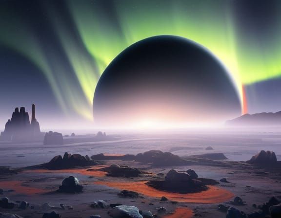Alien World Twilight Aurora on TRAPPIST-1e