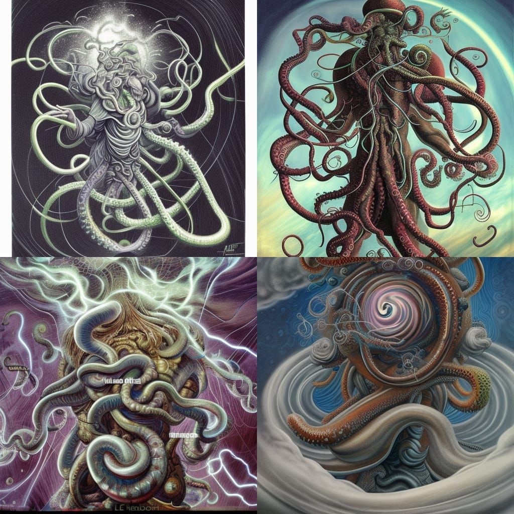 Cosmic Tentacle Man in Modern Digital Art