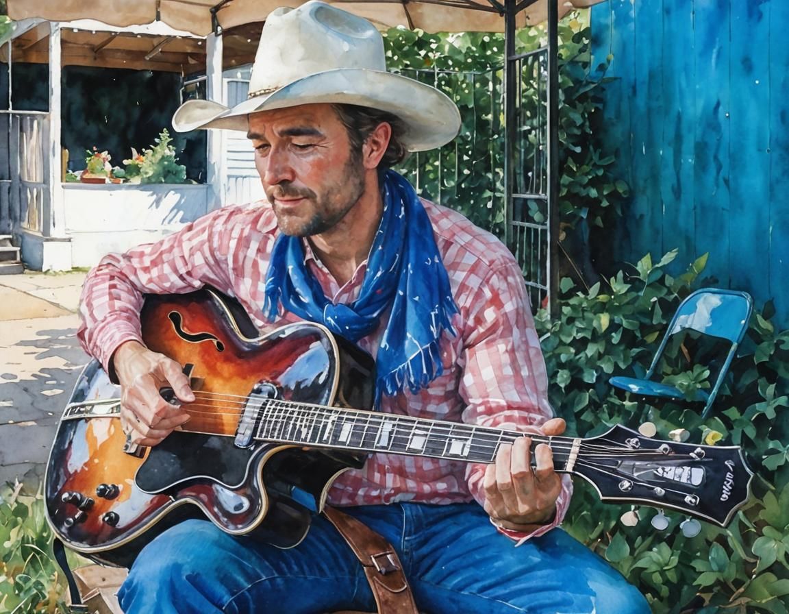 Impressionistic Cowboy at the County Fair