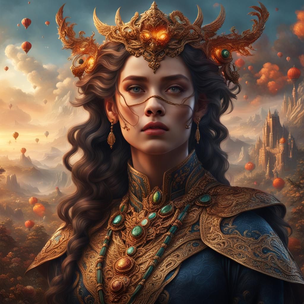 Hyperrealistic Portrait of a Heat Goddess