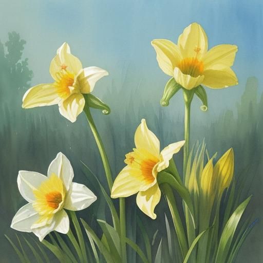 Illustration of a daffodil flower