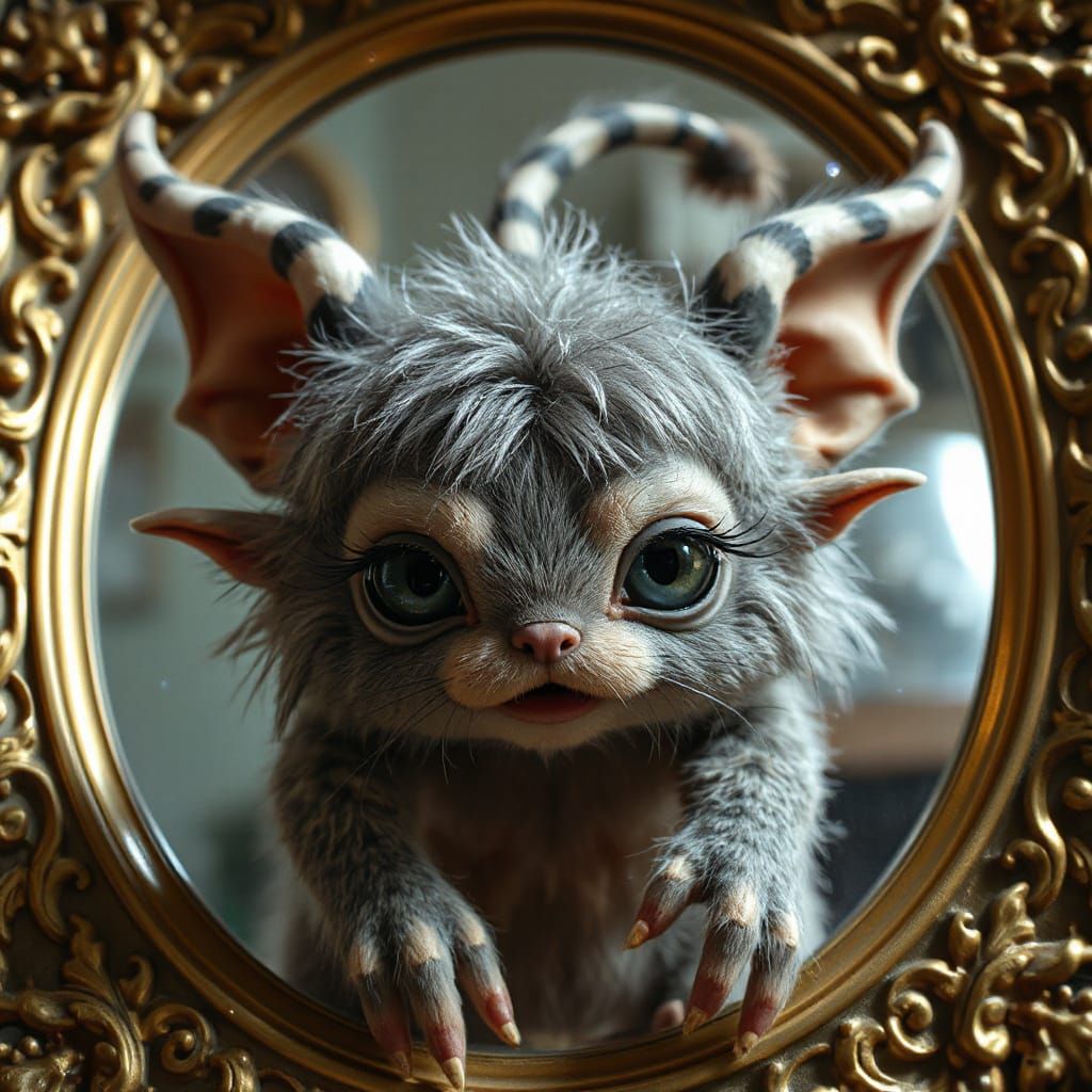 Cute Forest Dwarf Munchkin in Ornate Frame