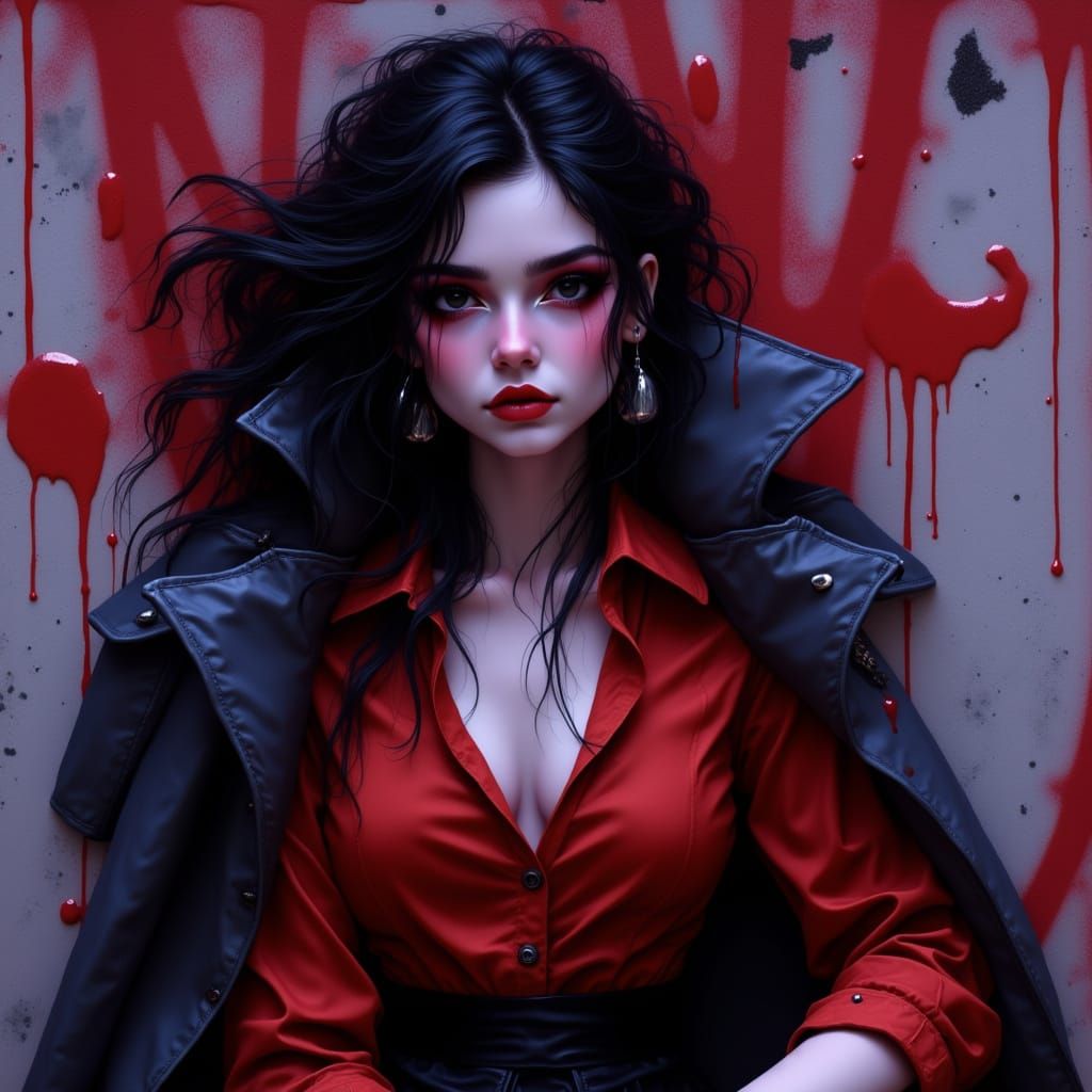 Graffiti City Figure in Dramatic Attire