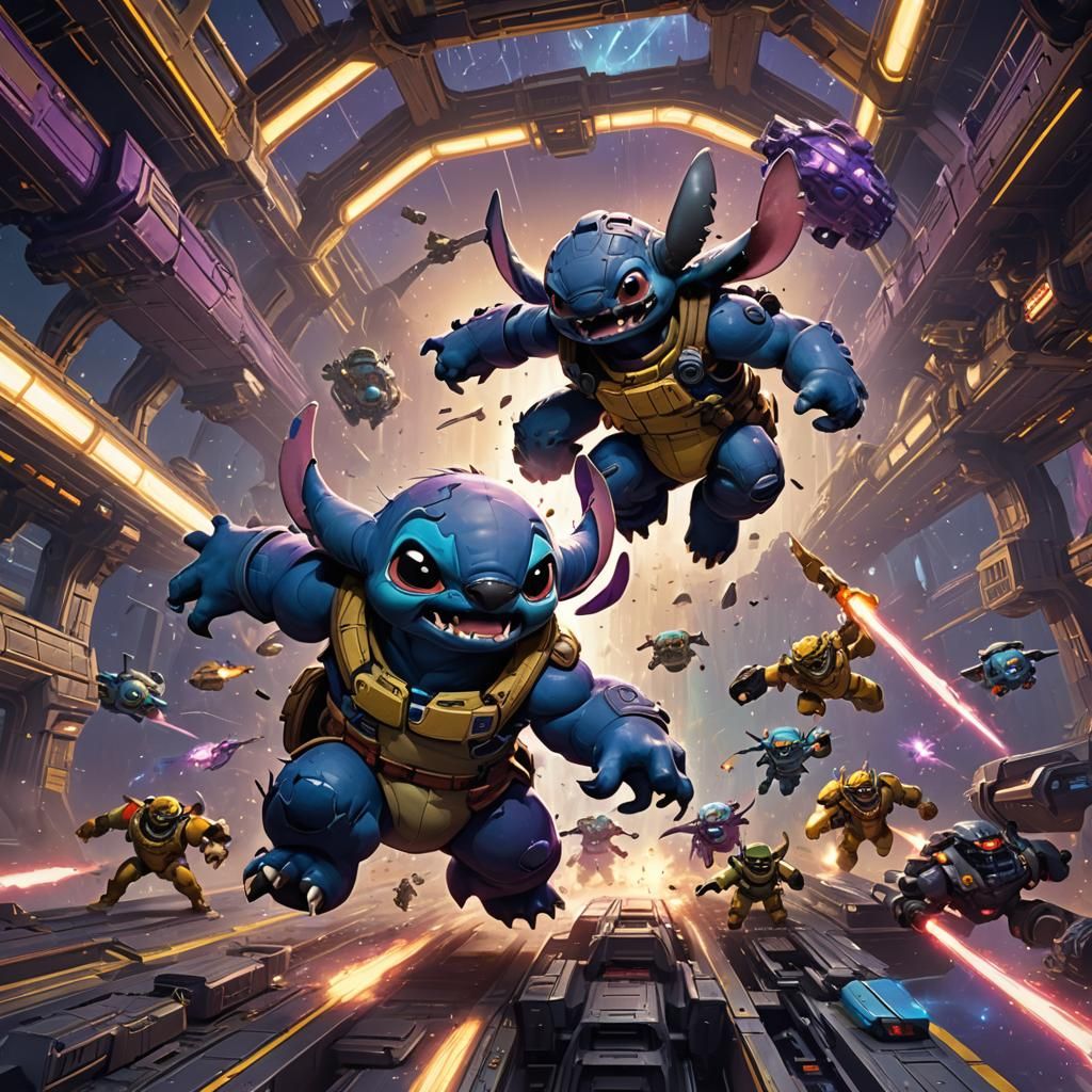 Stitch Battles Gantu in Epic Spaceship Clash