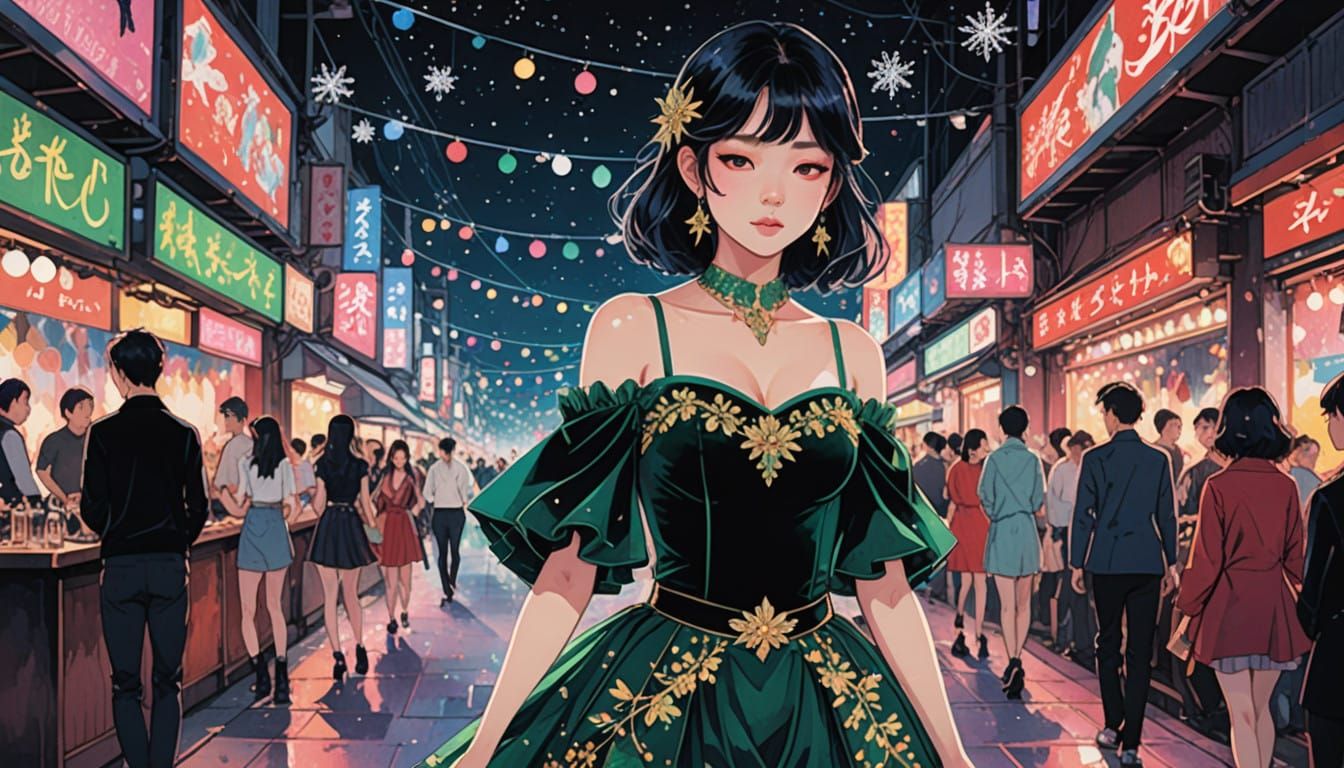 Christmas Magic Anime Princess at Nightclub