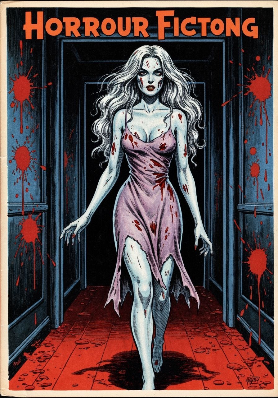 Vintage Pulp Horror Zombie Woman Book Cover