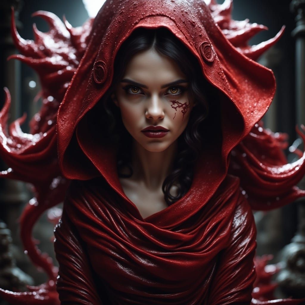 Mysterious Ladies in Crimson and Firebrick