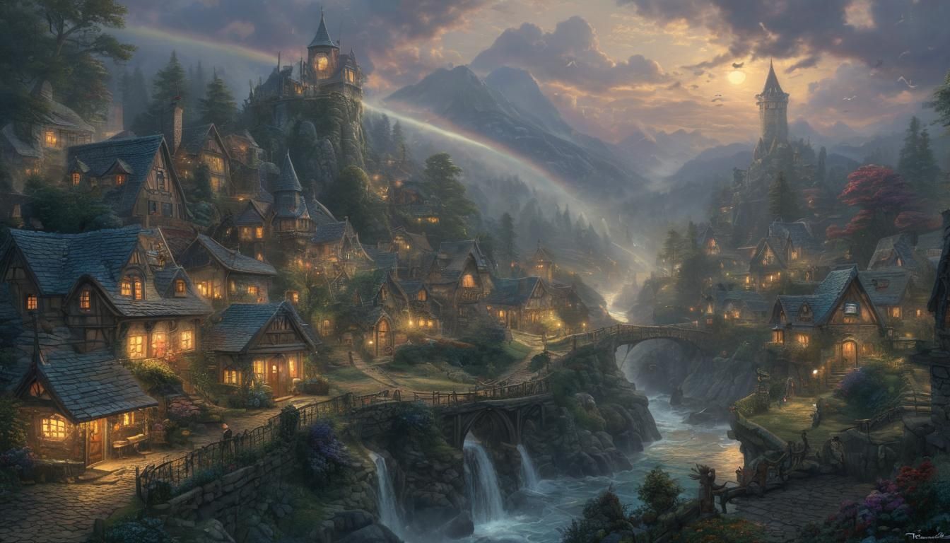 Ethereal Fantasy Scene in Hyperdetailed Mist