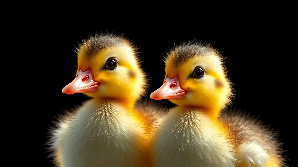 Detailed Ducklings in Painterly Splash Art Style