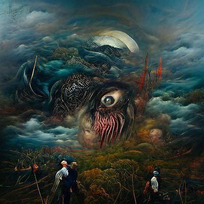 Terrifying Monster in Oil Painting Style
