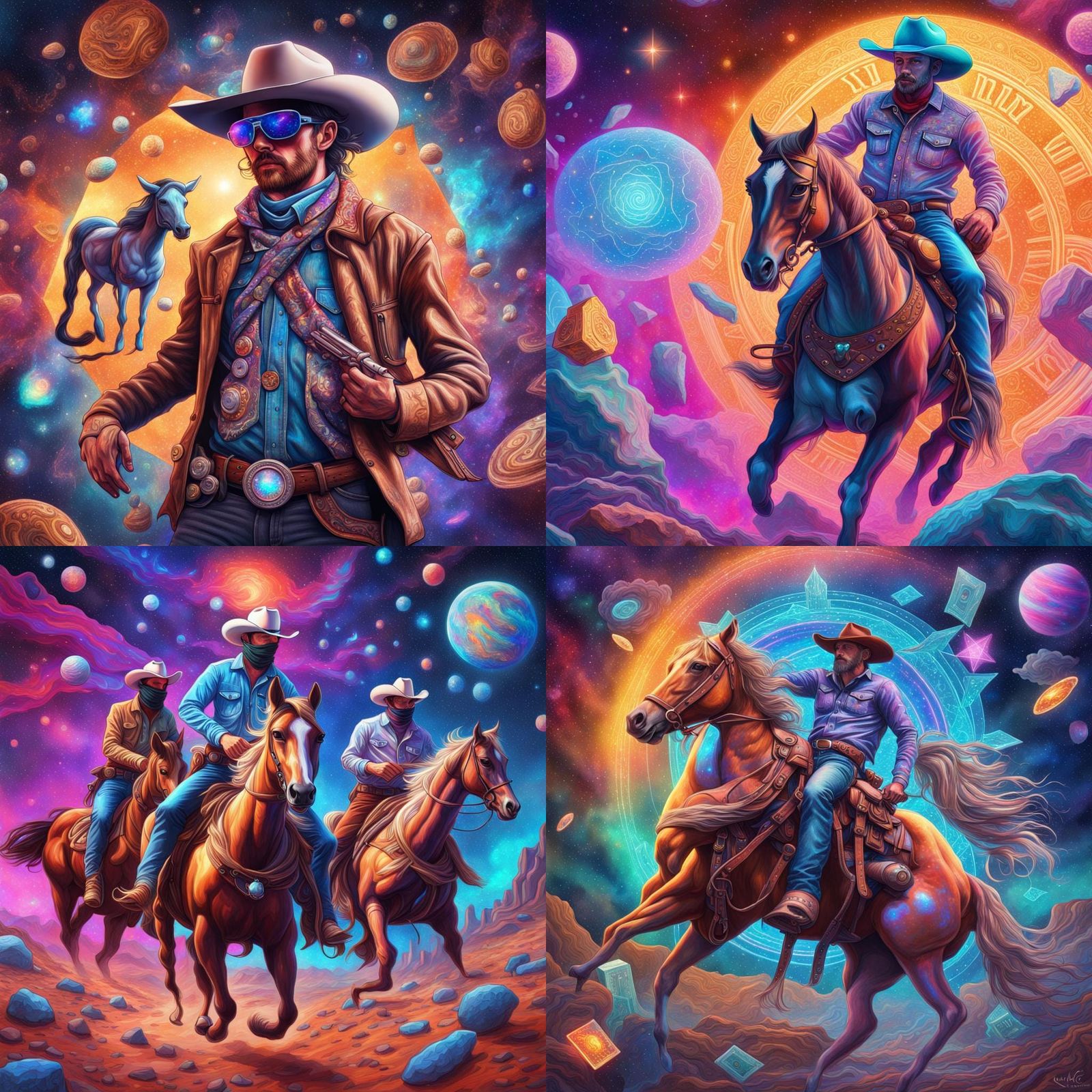 Cosmic Cowboy Bank Robbery in Astral Style
