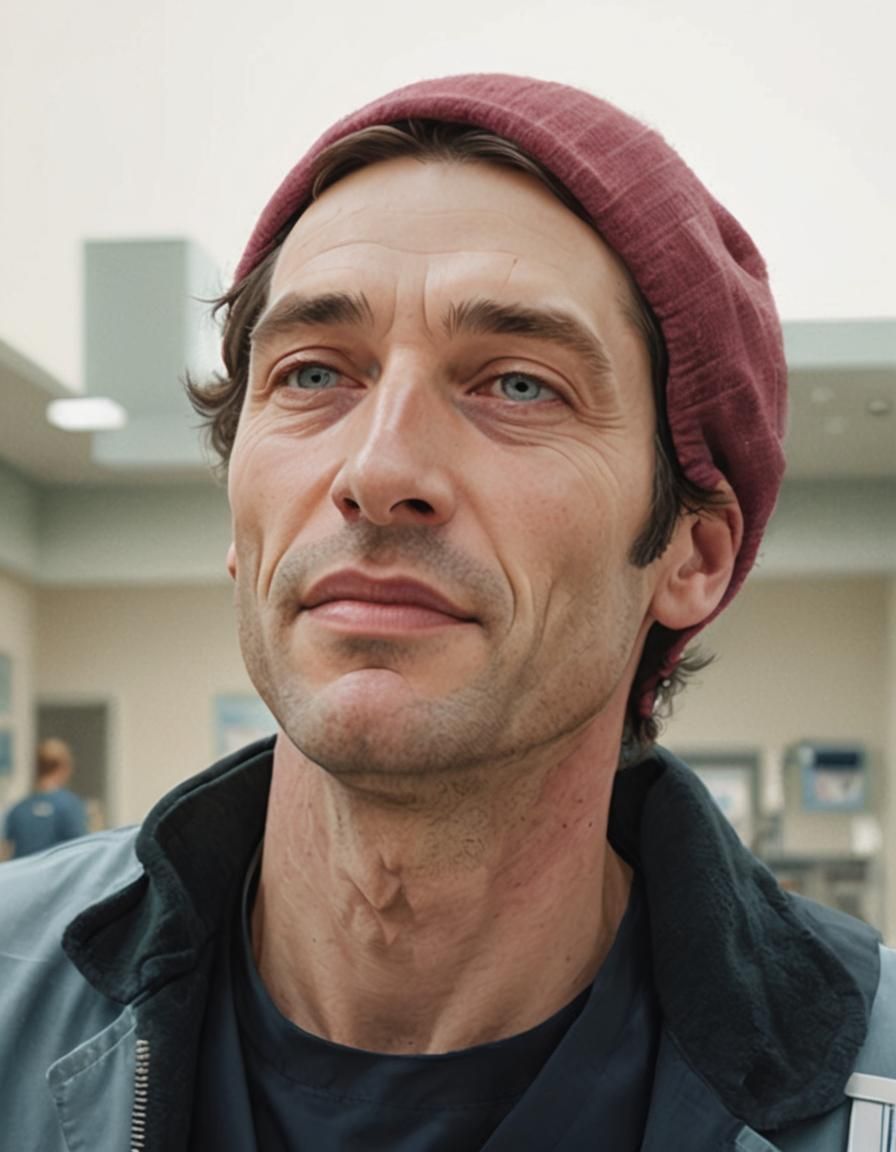 Gentle Male Nurse in Hospital, Photorealistic Style