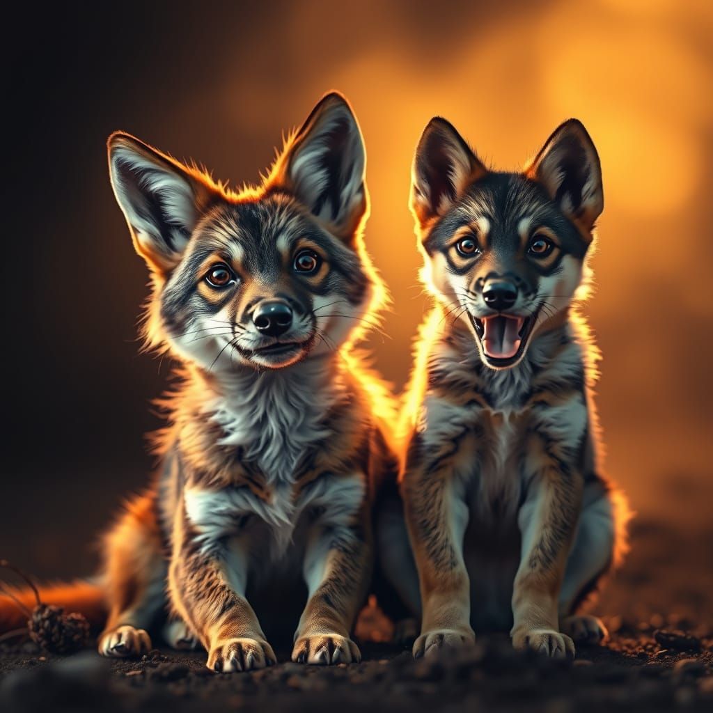 Coyote and Puppy in Cinematic Harmony