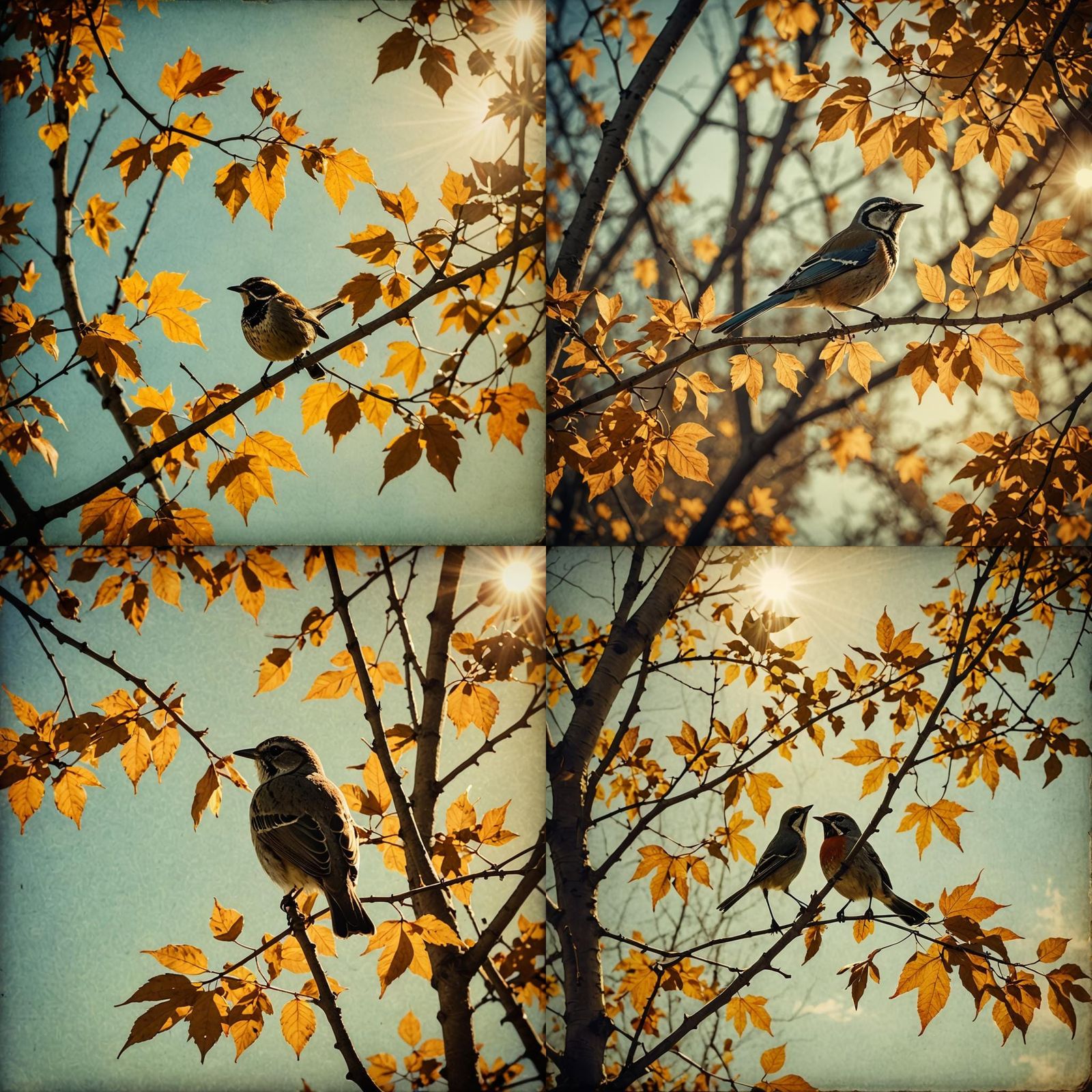 Sunlight shining like in old photographs with a vignette eff...